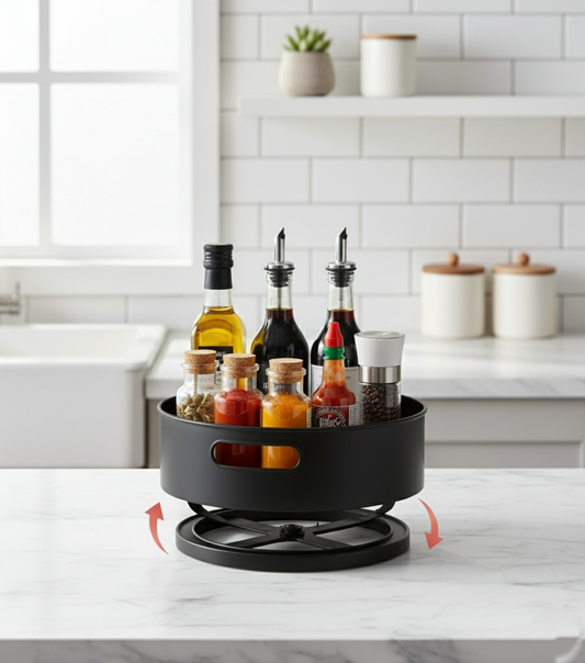 360Β° Rotating Multi-Purpose Organizer Tray β Space-Saving Kitchen & Home Storage Solution
